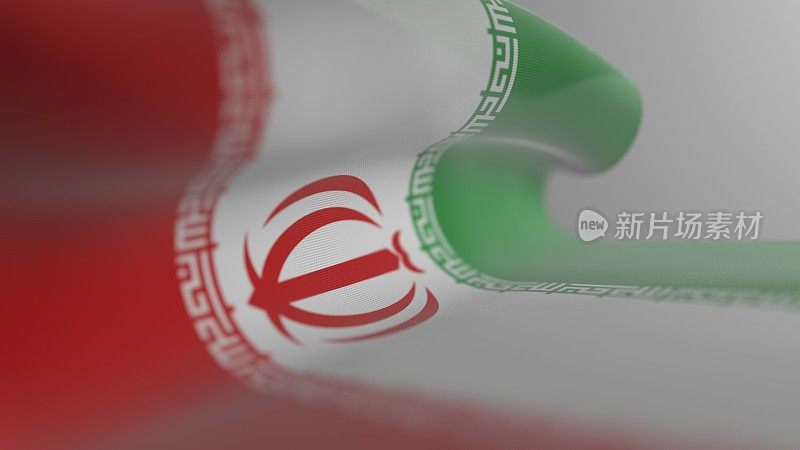 伊朗国旗，伊朗国旗- 3D插图素材
